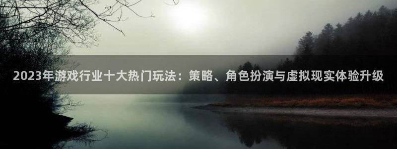 多彩娱乐平台负责人：2023年游戏行业十大热门玩法：策略、角